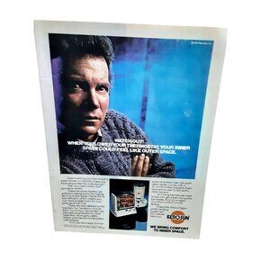 1983 Kero Sun Heater Print Ad William Shatner Vintage Home Heating Advertising